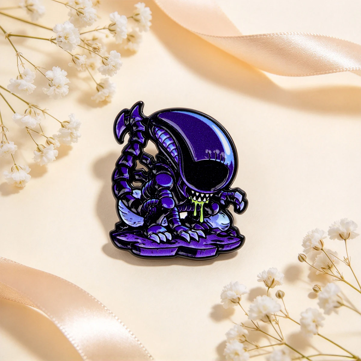3pcs Alien Monster Cartoon Enamel Pin Set Sci Fi Horror Brooches Woman Men Backpack Accessories Bags Badge Lapel Jewelry Gifts