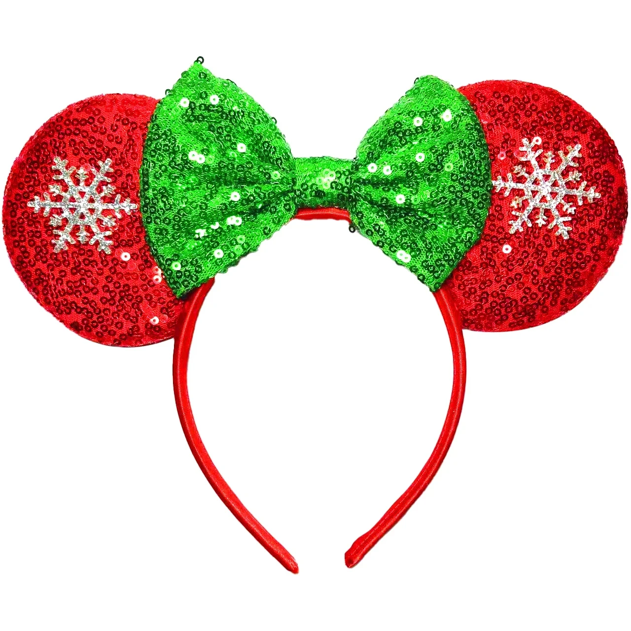 Ziming New Christmas Cute Hairband Sequins Bows Mouse Ears Headband Kids Festival Party Cosplay Headband