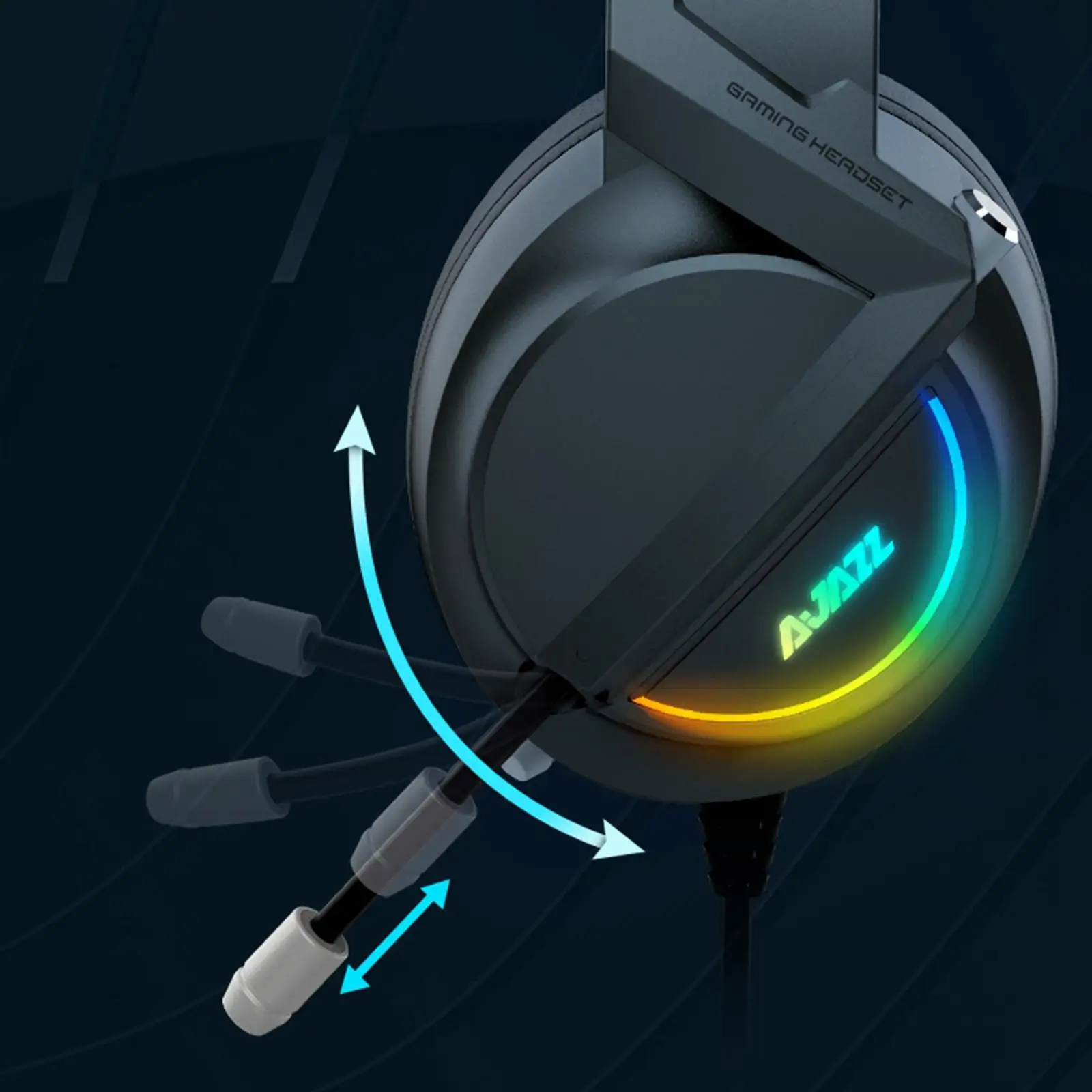 AX36 ruído cancelamento fone com microfone retrátil, fone copos