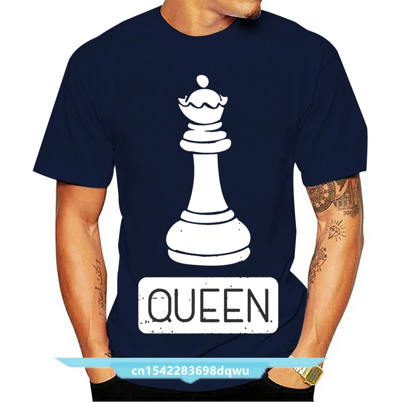 

Queen Chess Piece Gift T-Shirt For Men Short Sleeve Knitted Funny Tshirt Clothes Camisetas Big Size Xxxl Fitted Tee TopsX