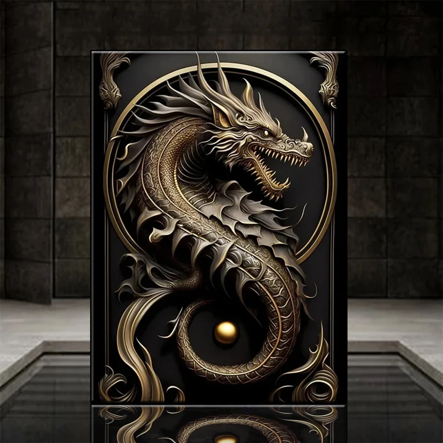 

5D DIY Алмазная картина Современная абстракция Роскошное искусство Животное Дракон Вышивка крестиком Diy Алмазная вышивка Картина Мозаика Искусство