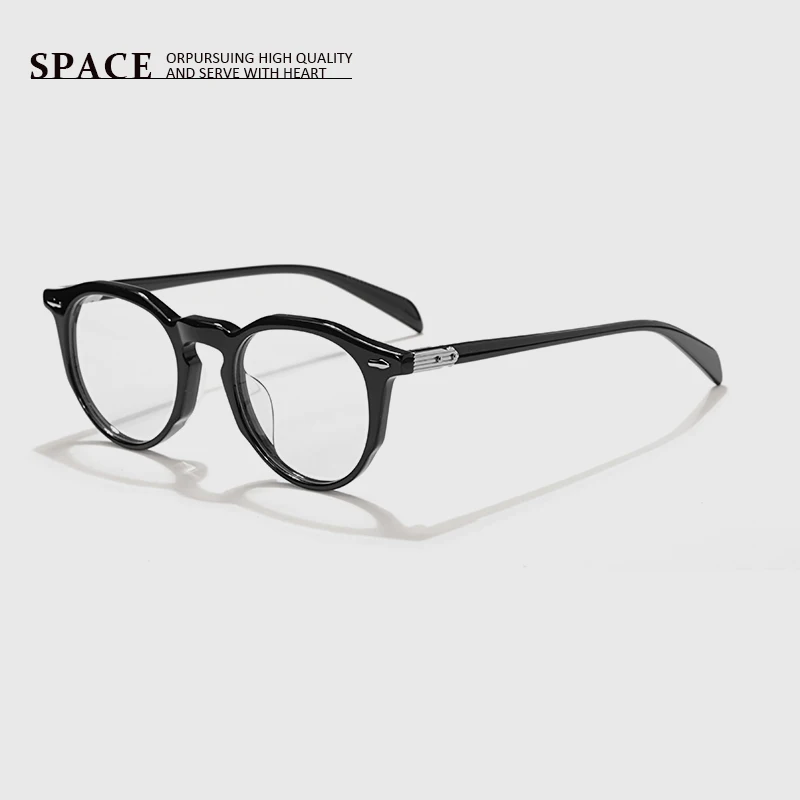 Acetate fiber new business men's eyeglasses frame SHERI tortoise-shell hand designer UV400 women's myopia glasses can carve LOGO