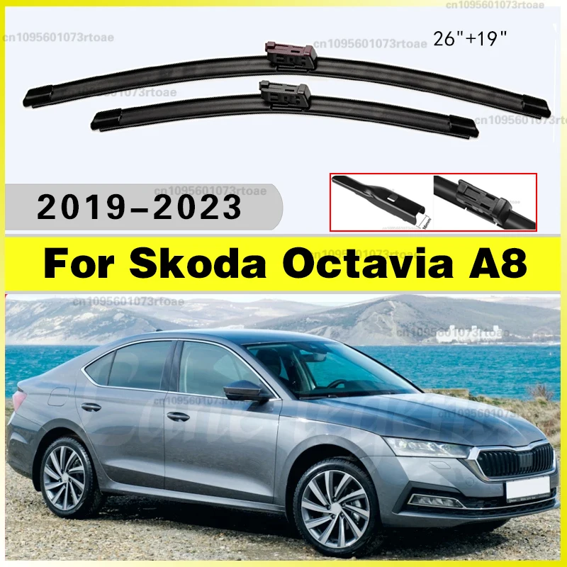 

Window Car Rain Brushes 26"+19" Car Wiper For Skoda Octavia A8 2019 2020 2021 2022 2023 Front Wiper Blades Windshield Windscreen