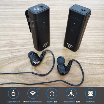 UHF wireless in-ear monitor system professional digital audio stage broadcast sound card outdoor transmitter receiver