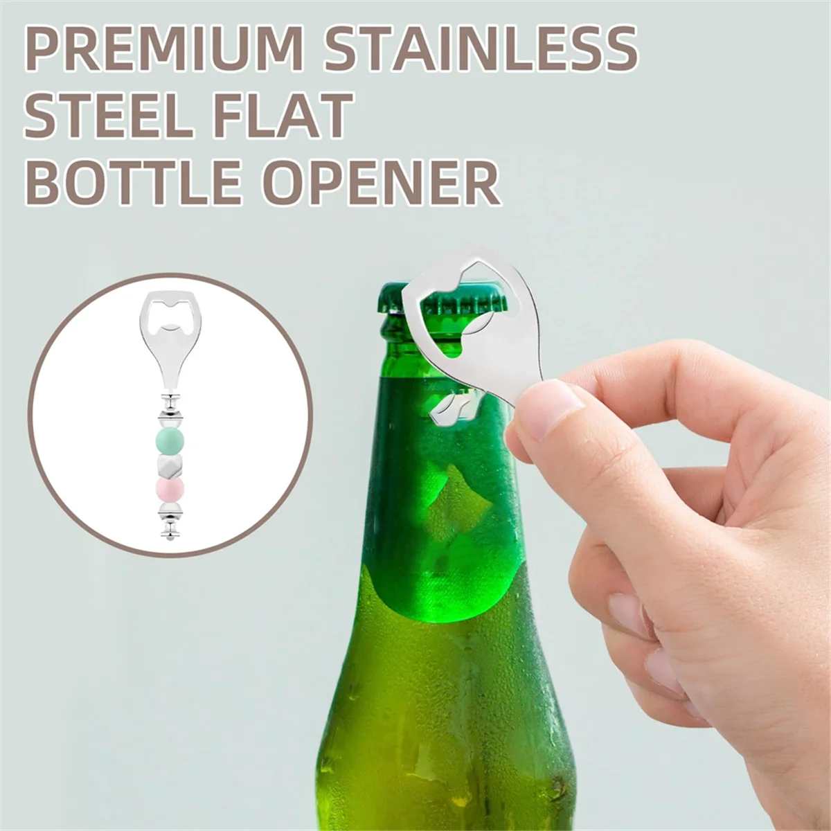 

10 Pack Beadable Beer Opener Flat Beer Bottle Opener Decorative Beaded Bottle Opener DIY Bead Bottle Opener E