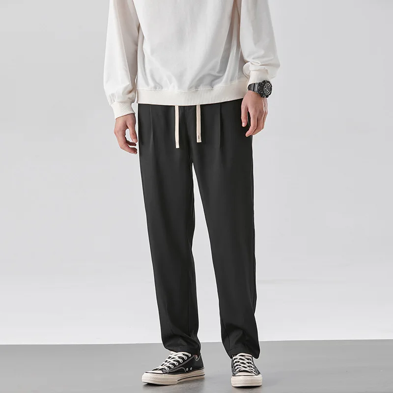 De Nieuwe Koreaanse Versie Van Laken Pak Broek Mannen Straight Losse Mop Broek Casual Broek Broek Jongens '.