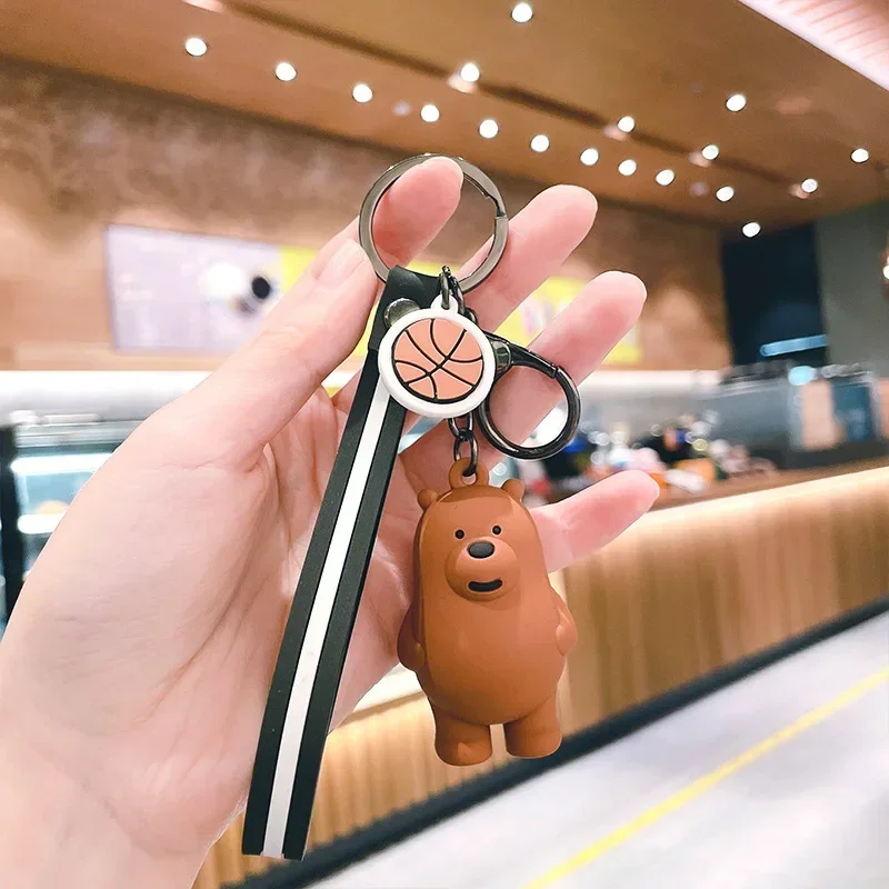 Panda wholesale Keychain Kawaii Bear for Car Keys Women Men Personalized Cute Key Chains Moto Jewelry Friends Couple Bag Charm