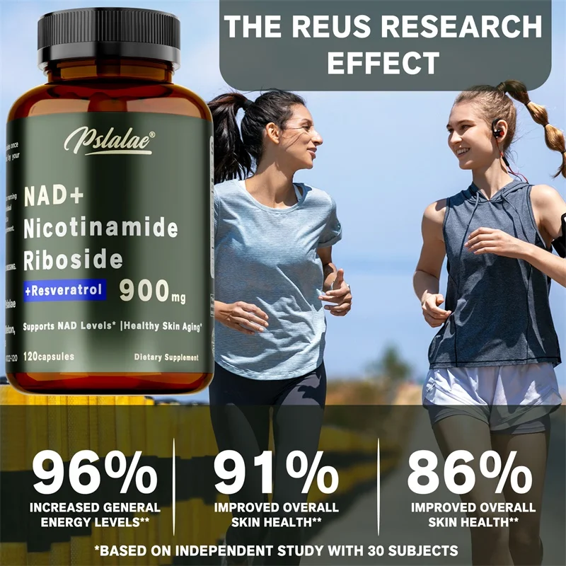 NAD+ Nicotinamide Riboside - with Quercetin & Resveratrol, Antioxidant, Supports Cell Health, Brain, Vision and Heart Health