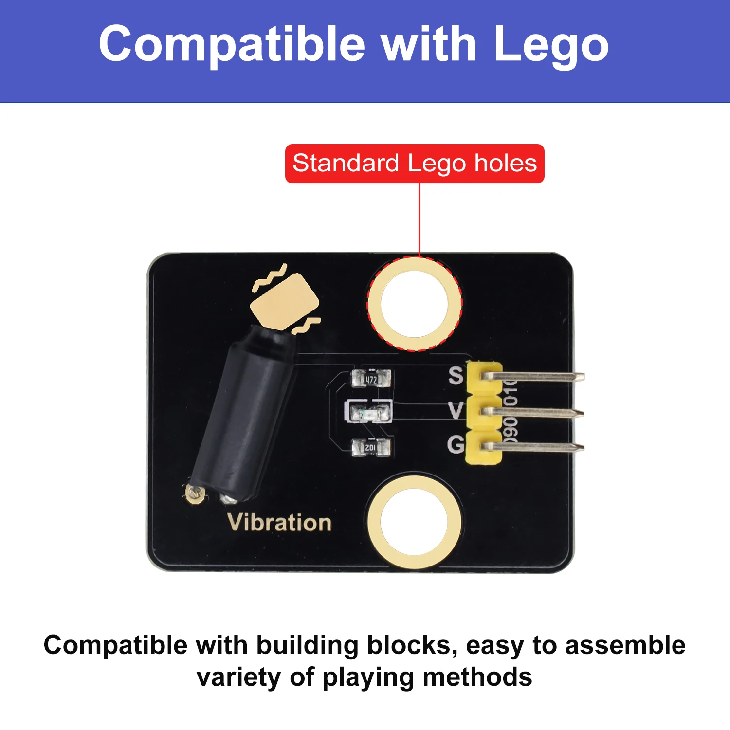 1 PC Vibration Sensor For Arduino/Raspberry Pi/Lego DIY Electronic Building Blocks For Environmental Monitoring and Alarms