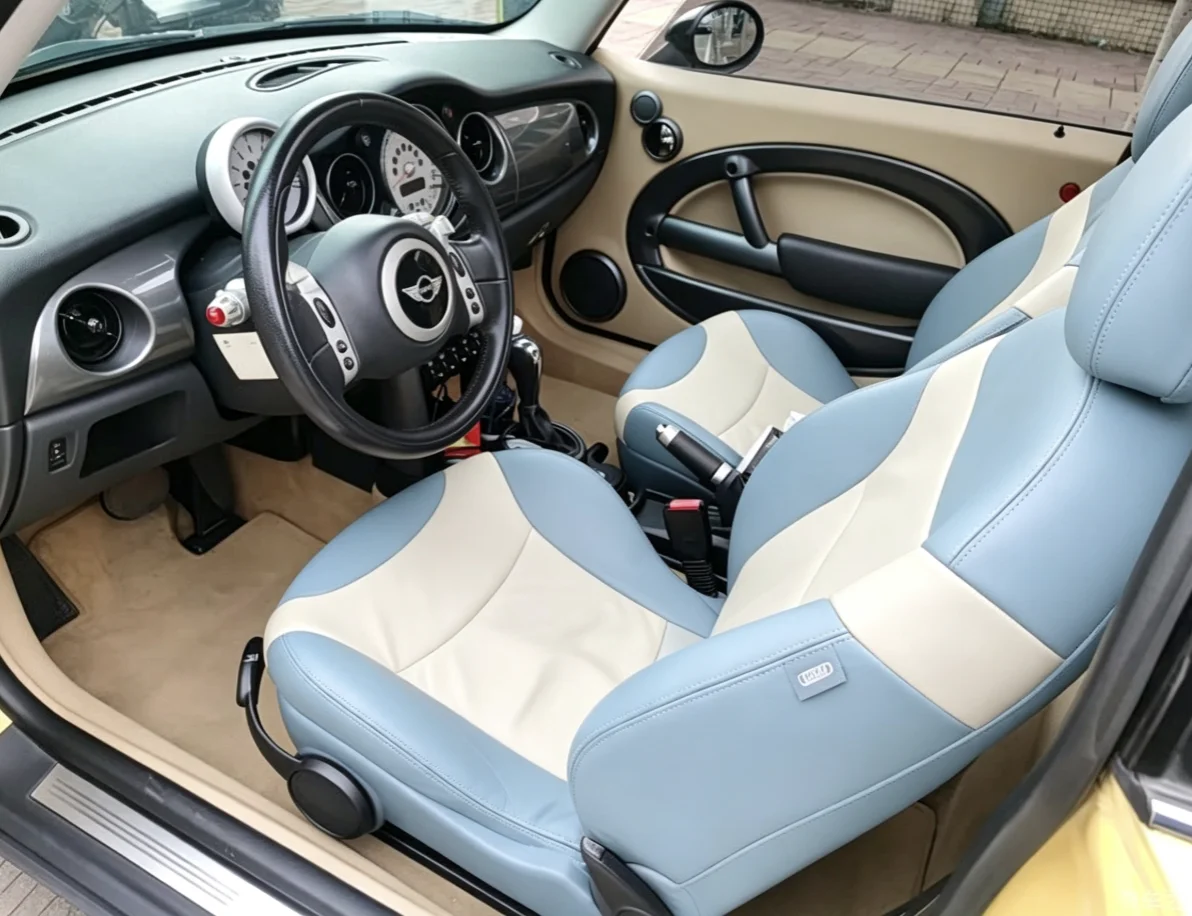 Für Mini R50 Maßgefertigte Autositzbezüge Luxuriöses Nappaleder 100% Passgenau Innenraumzubehör 360 ° Vollständige Abdeckung – Detail 6