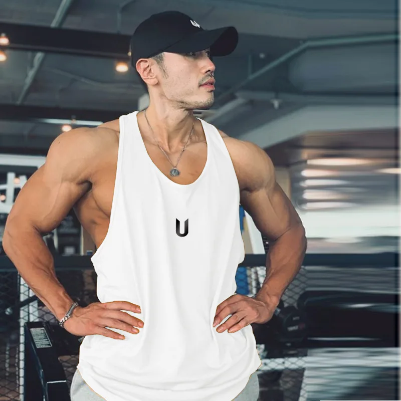 

Men's New U-shaped Tank Top With Loose Muscles, I-shaped Quick Drying Running Iron Top, Sports Fitness Training Tank Top, Men's