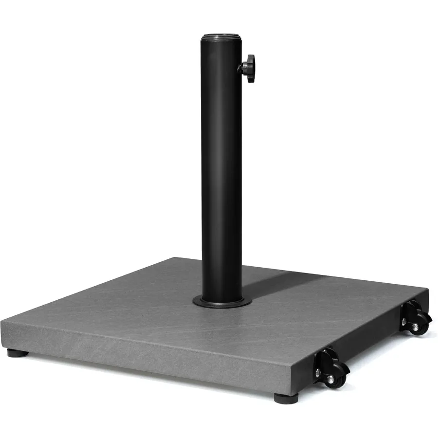 

Основание для зонта для патио, 43 фунта, уличная подставка для зонтов с колесами, сверхмощная квадратная бетонная подставка, серый рыночный зонт