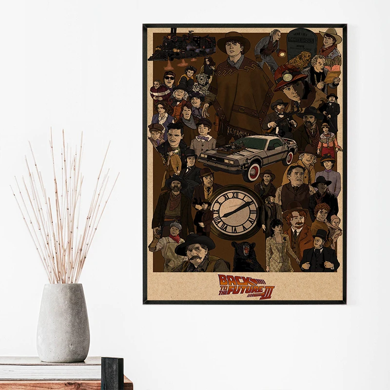 Retro Sci-fi Style Movie Back To The Future Poster Artistic Retro-Futurism Canvas Painting Print Wall Art Pictures Bedroom Decor