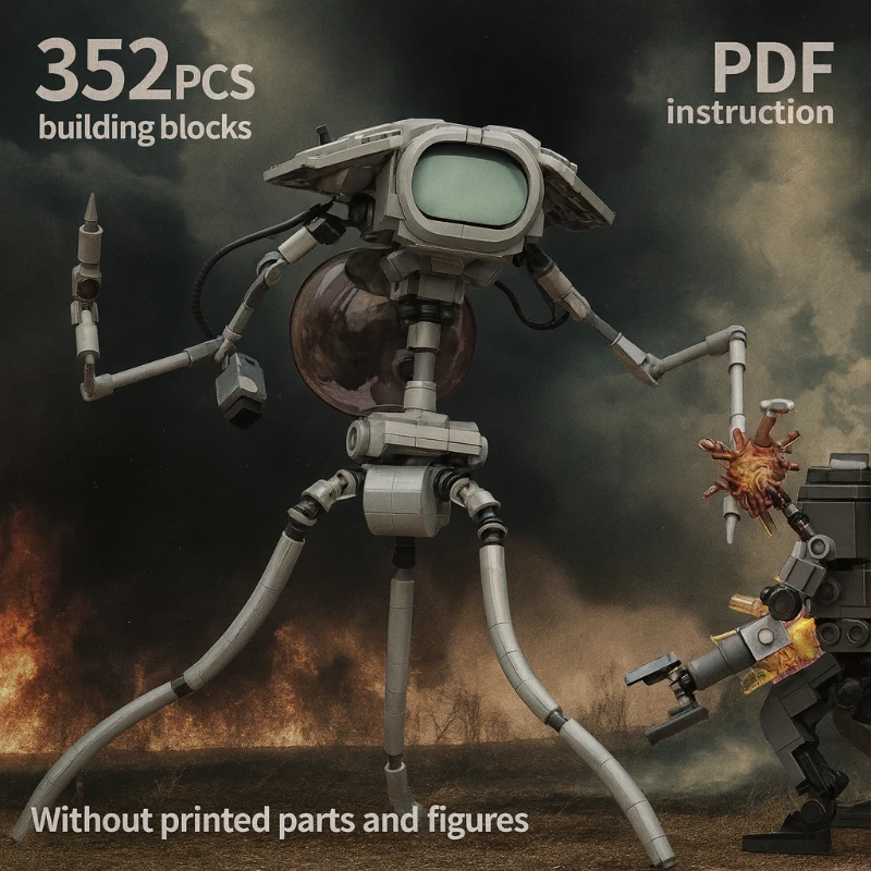 War Worlds Mech Science Fiction Robot Building Blocks Toys Gift MOC Fighting Machine Bricks