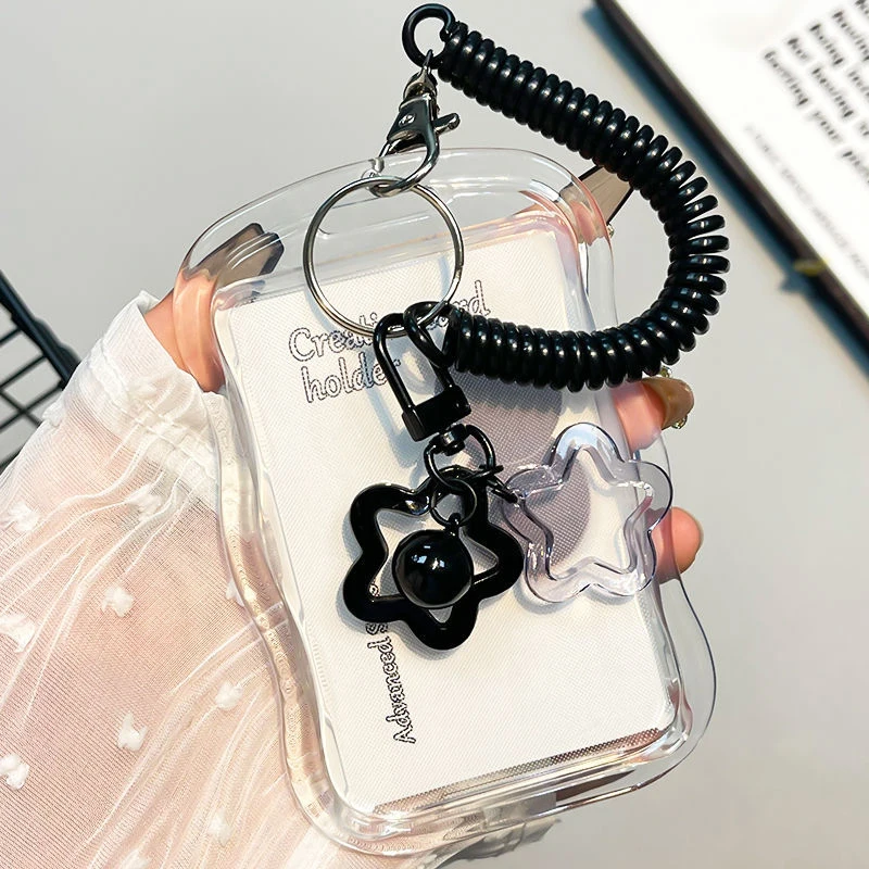 Hot Sale Durable Clear Snap-Closure Kpop Photocard Keychain Card Wallet