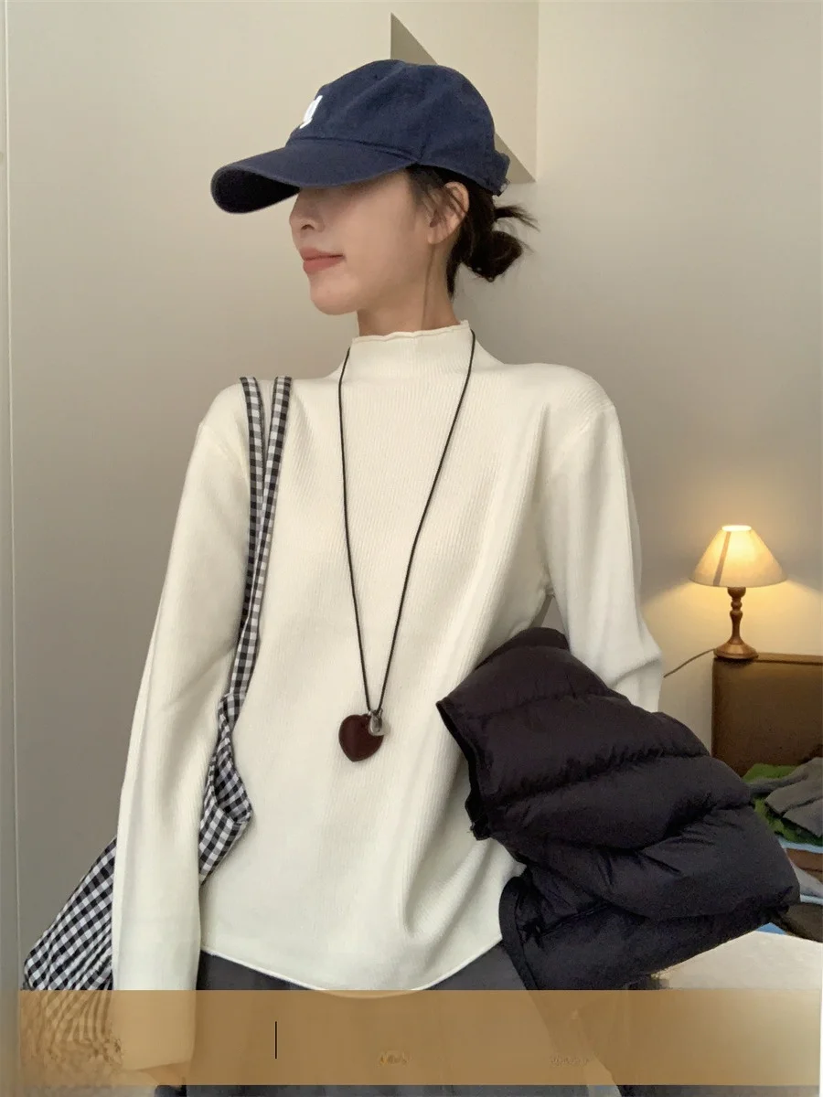 

Casual Loose Women's Knitted Sweater f High Collar Faionable Slimming Boting Spring New Sle Versatile Comfortable K...
