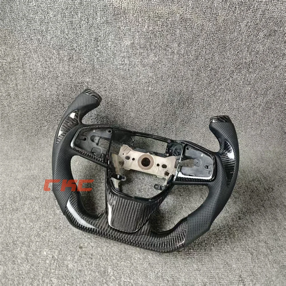 

For Honda Civic 2016 2017 2018 2019 2020 2021 Customized Black Carbon Fiber Perforated leather Steering Wheel