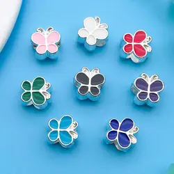 Randomly Mix 8pcs/Set Zinc Alloy Oil Dripping Large Hole Beads  for DIY Necklace Bracelet Earrings Jewelry Making Handmade