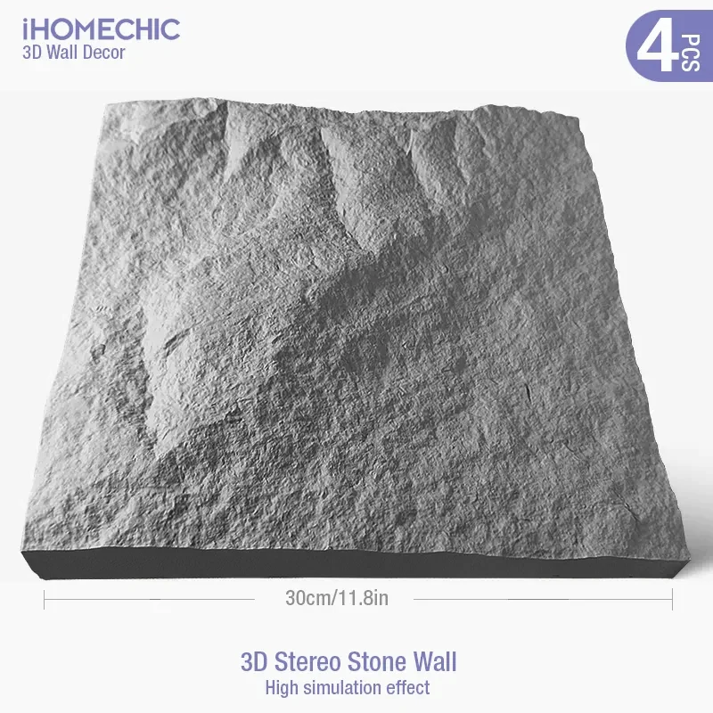 4 sztuk 30cm remont domu grzyb Stereo kamień 3D Panel ścienny Non samoprzylepne 3D naklejki ścienne MosaicTile tapeta wodoodporna