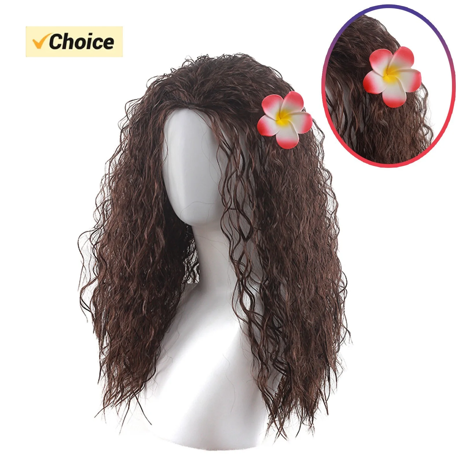 Parrucca cosplay anime nera lunga riccia Parrucca da principessa Costume cosplay anime Capelli Fibra sintetica resistente al calore Parrucca morbida e traspirante