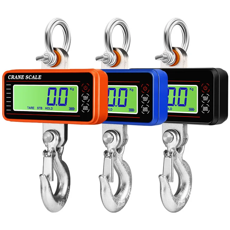 LCD Digital Scale 500 1500KG Crane Scale Portable Industrial Electronic Heavy Duty Weight Hook-Hanging Scale Under 1500kg Scale