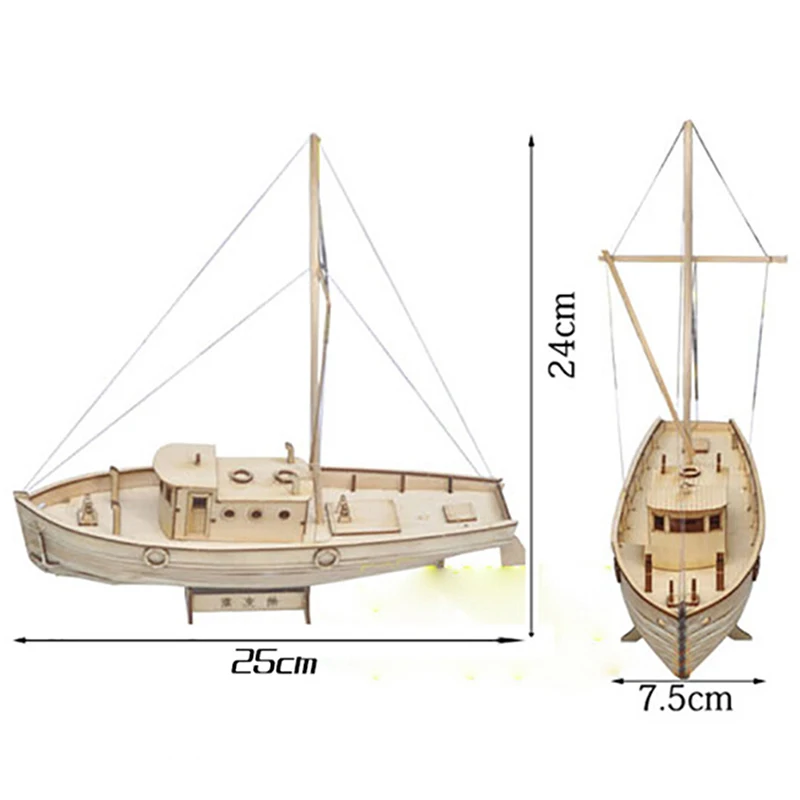 Hot sale 1/30 Ship Assembly Wooden Sailboat DIY Kit Puzzle Toy Sailing Model Gift for Children