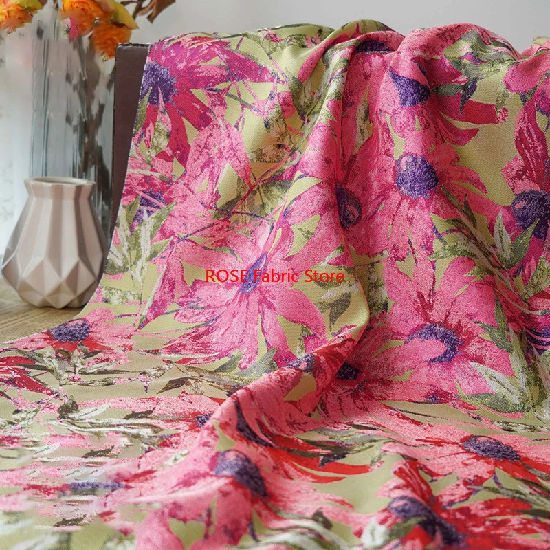 

1-метровая островная пряжа, жаккардовая ткань, мягкое освежающее женское платье на бретелях, ткань для шитья своими руками