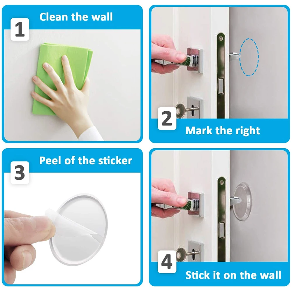 

6pcs Silicone Anti-Collision Pads For Door Handle Transparent Crash Pads Thick Cushion Self-Adhesive No Drill Modern Decorative