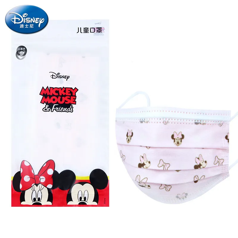 Disney Face Mask Kids 3Ply Filter Disposible Cartoon Prints Mascarilla Pink/Blue Children Masque Mouth Masks Cover Face Shield