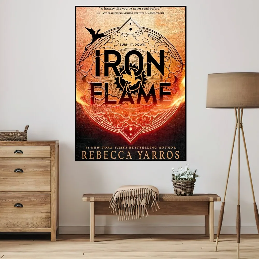 Books F-Fourth Wing Iron F-Flame P Poster Home Prints Wall Decoration Living Room Painting Bedroom Office