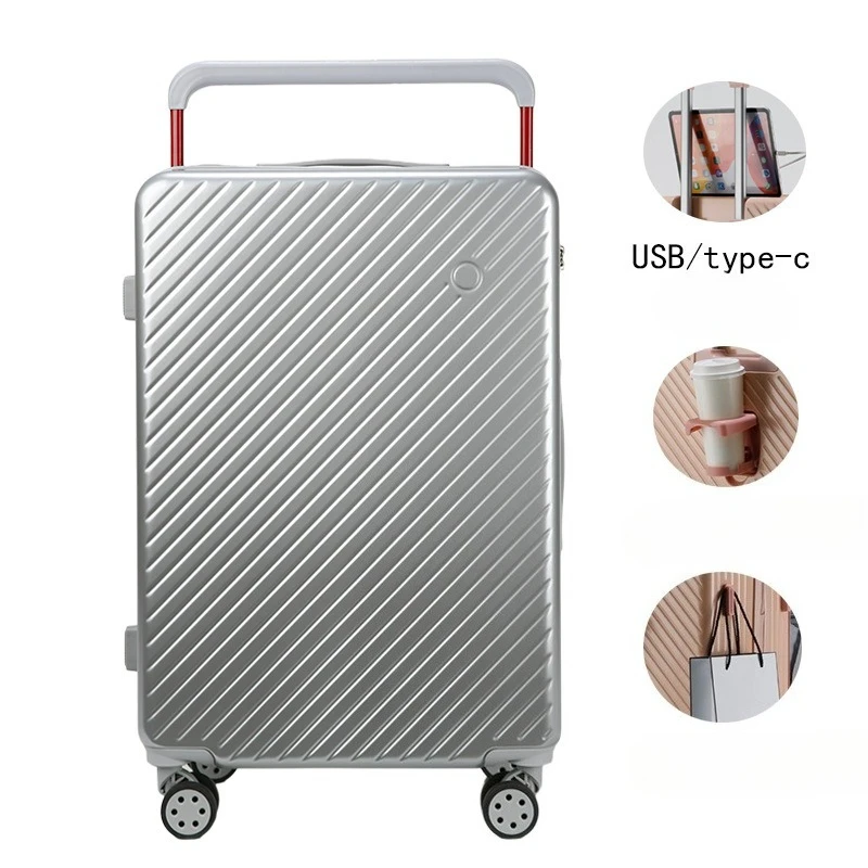 سفر الأعمال هارد شل سبينر الأمتعة 20 24 بوصة المقصورة TSA قفل توسيع خفيفة الوزن دائم سعة كبيرة مقبض واسع #5