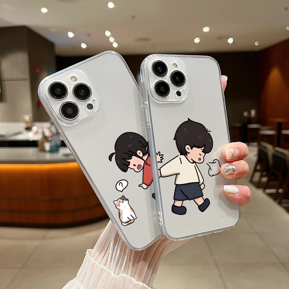 

Interesting couple mobile phone case Phone Case For iPhone 15 14 13 12 11 Mini Pro Max X 7 8 Plus Transparent Cover
