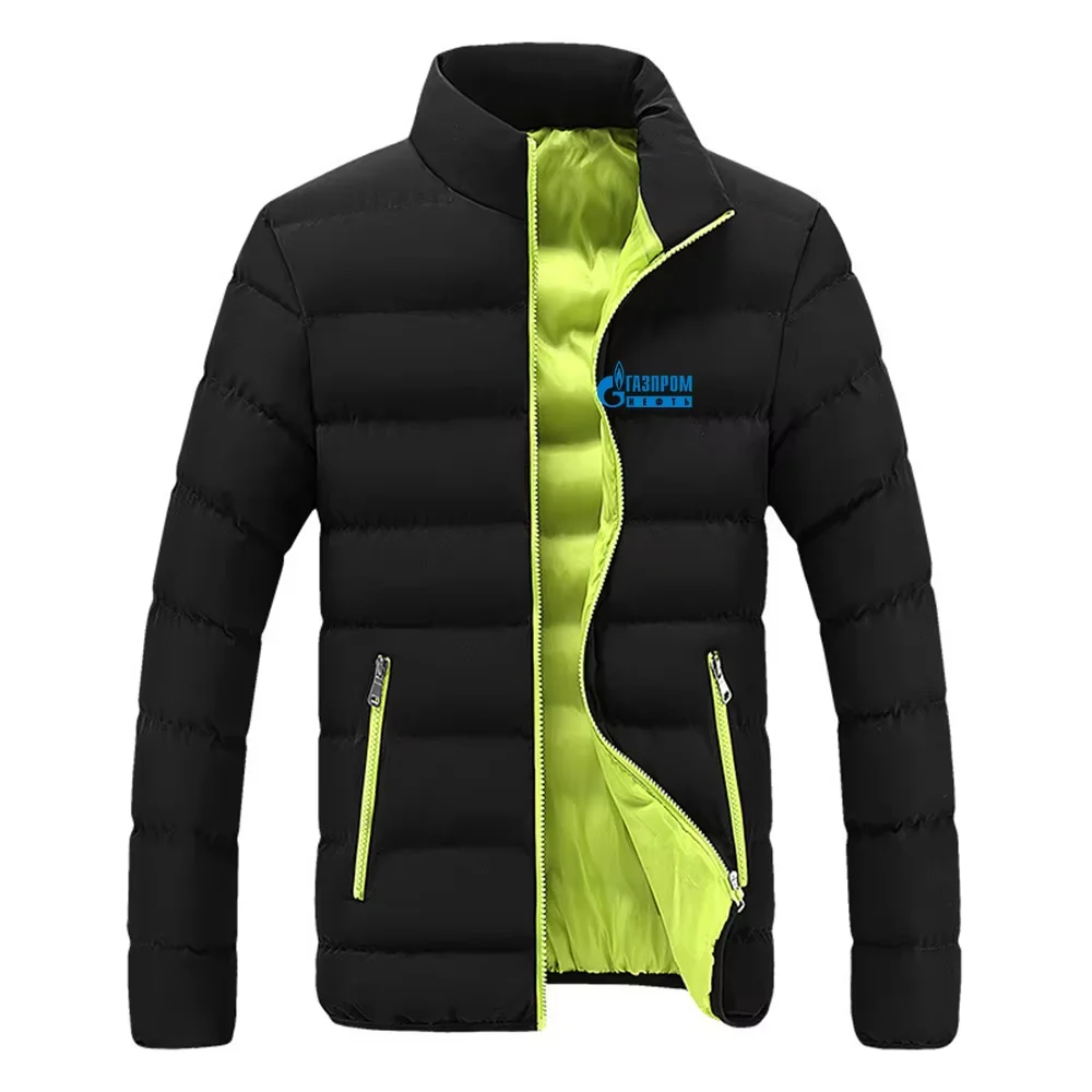 2023 herbst Winter Russland Gazprom Drucken Einfarbig Zipper Vielseitig Unten Mantel Herren Hohe Qualität Einfarbig Lose Gepolsterte Jacke