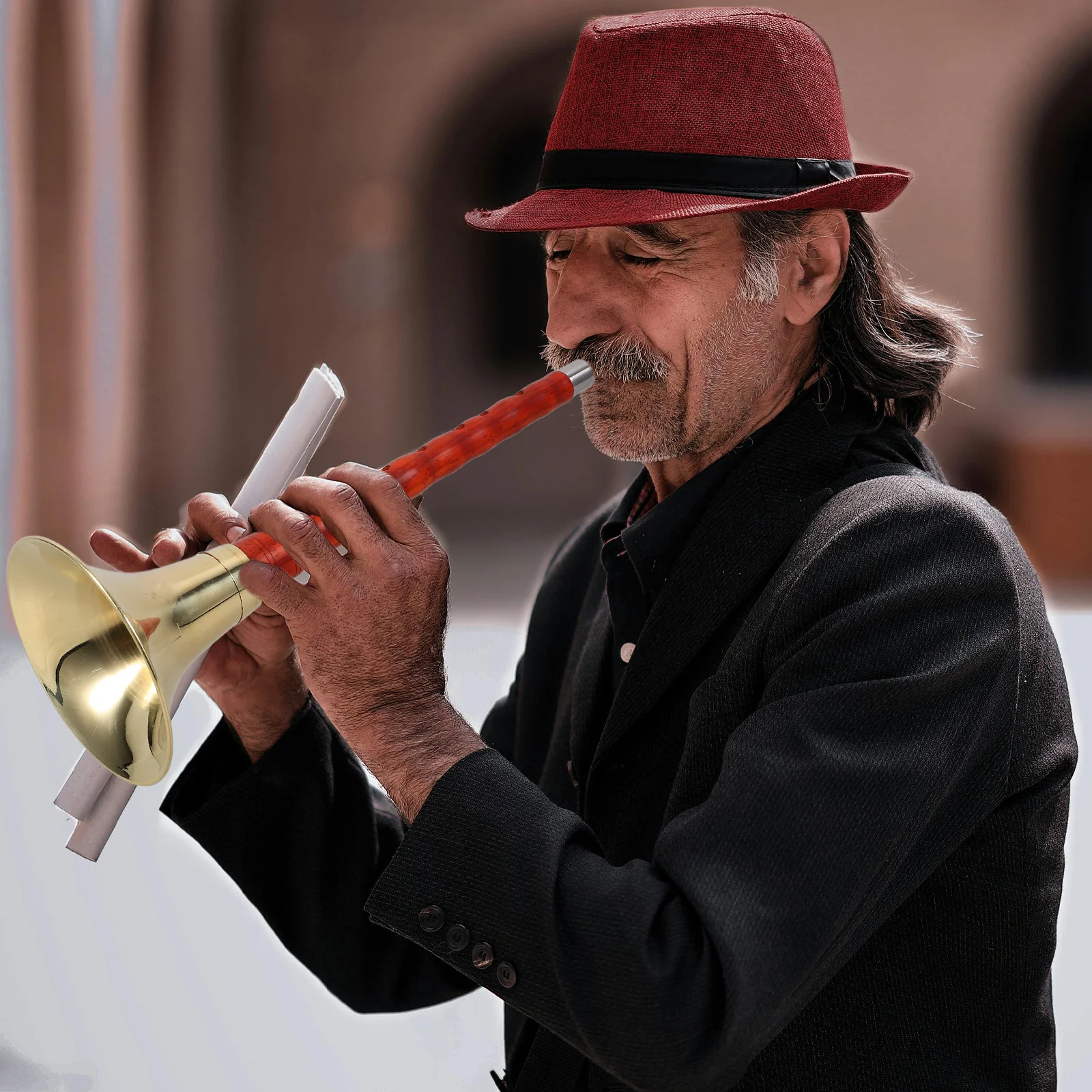 

1Set Wood-Made Chinese Suona Musical Instrument Professional Wind Instrument for Students Adults Beginners Practice Easy to Play