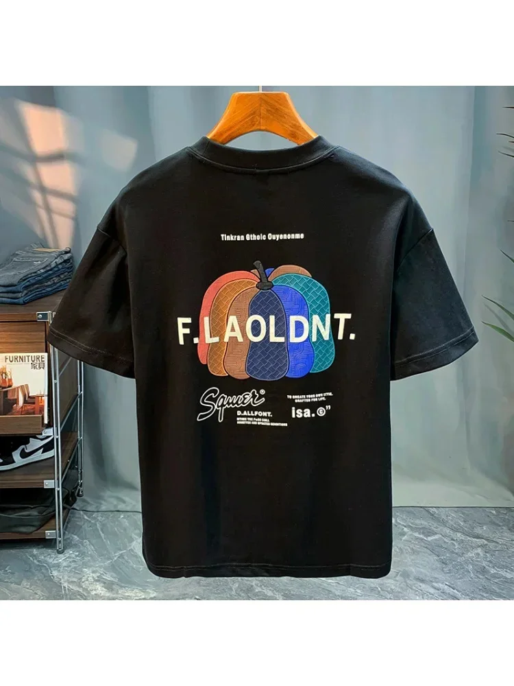 Summer Printed Short-Sleeved T-shirt Men's Breathable Casual Crew Neck Half-Sleeved Comfortable Top