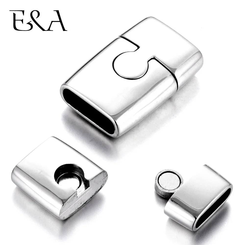 Stainless Steel Magnetic Clasps 10*3mm Hole Leather Cord Connector Clasps Magnet DIY Bracelet Making Jewelry Findings