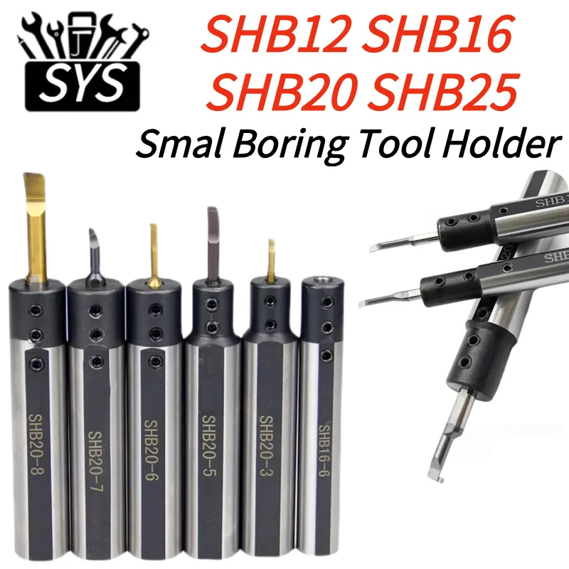 SHB12 SHB16 SHB20 SHB25 Small Diameter Boring Bars Round Shank Boring Tool Holder Tools Rod Milling Lathe Boring Cutter Sleeve