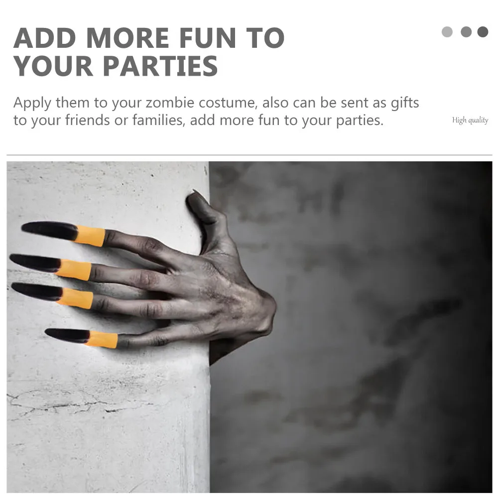 

50Pcs Halloween Zombie Finger Covers Scary Fake Nails for Costume Party Horror Cosplay Props Zombie Fingers Fake Fingers Nail