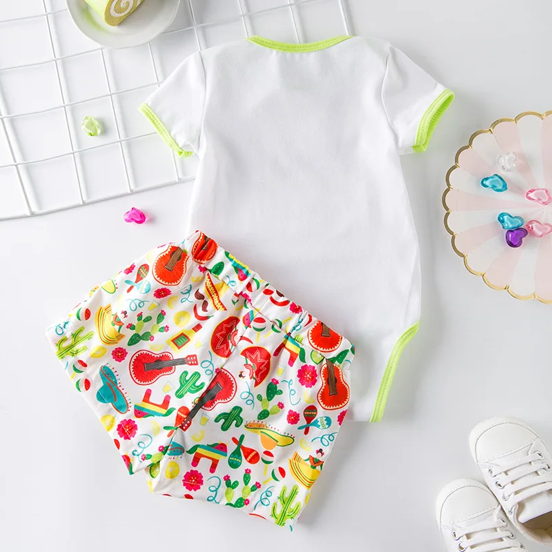

2025Summer New Boys and Girls Toddler Baby Romper Two-Piece Set Baby Boy Pants Outfit Trendy
