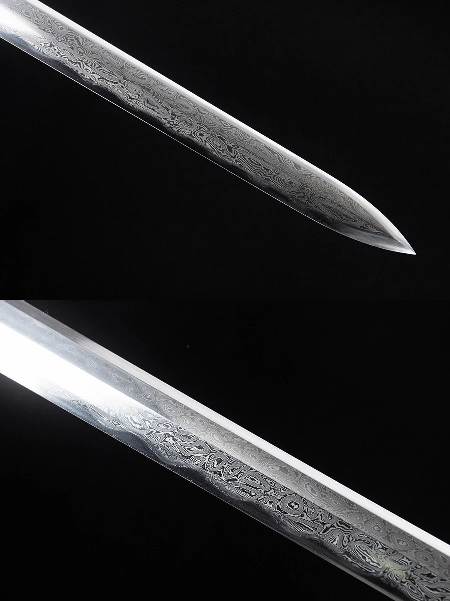 114cm medieval 608 Damascus steel flowers fall dust ring first eight Tang swords sharp weapons battle prepare all Tang katana