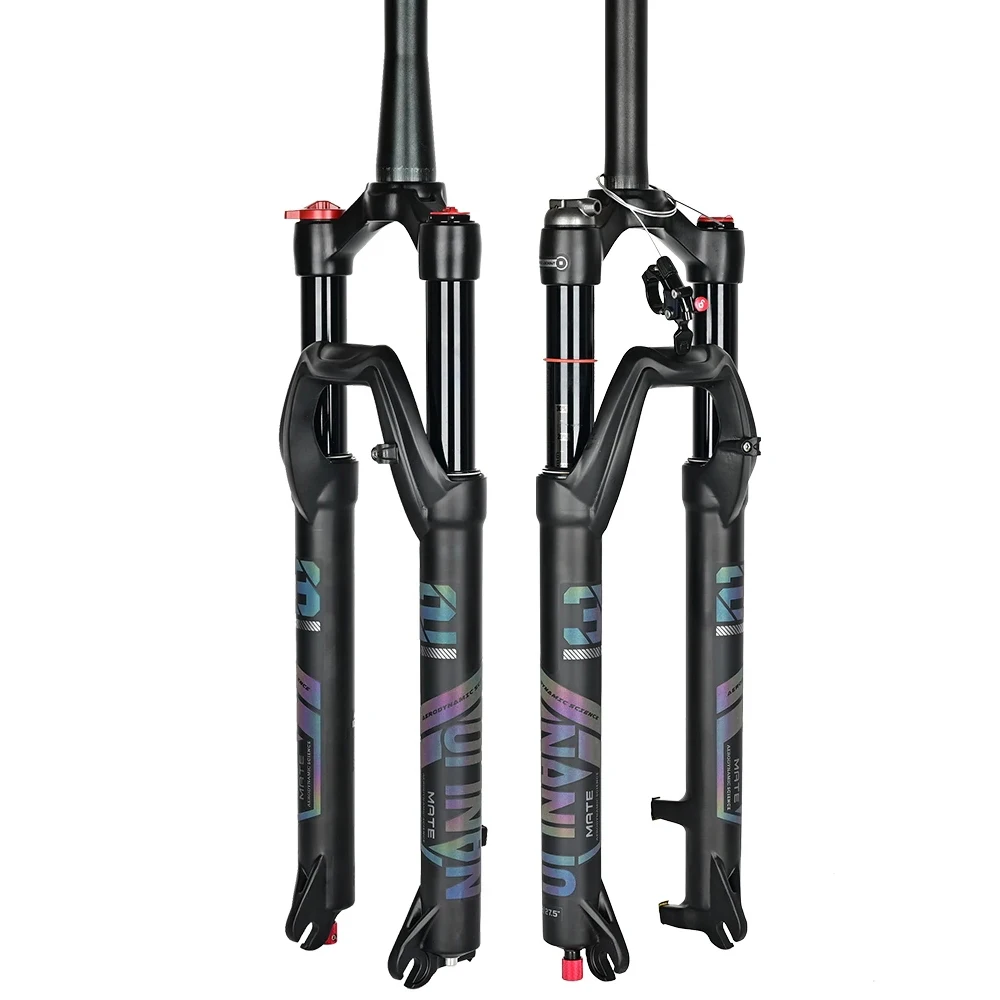 Widelec rowerowy 26 27.5 29 cali MTB amortyzujący amortyzujący amortyzator lufy wałek 100/110mm hamulec tarczowy stop magnezu przedni widelec
