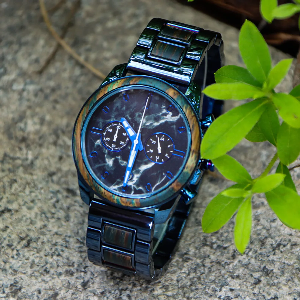 Fashion Multigunction Lovely Unisex Wood Watch Wholesale Wooden Man and Woman Chronograph Quartz Watch Waterproof Wristwatch