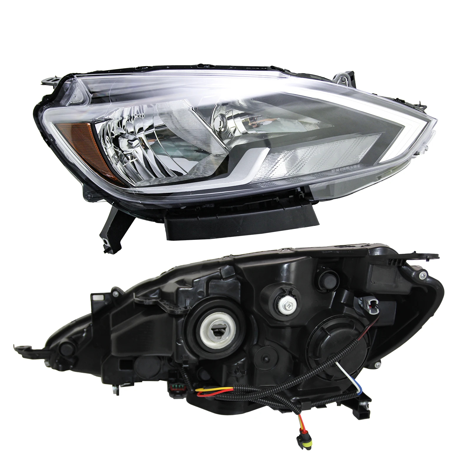 مجموعة مصابيح السيارة الأمامية لـ 16- 18 نيسان سنترا، عدسة شفافة، زوج واحد من المصابيح الأمامية