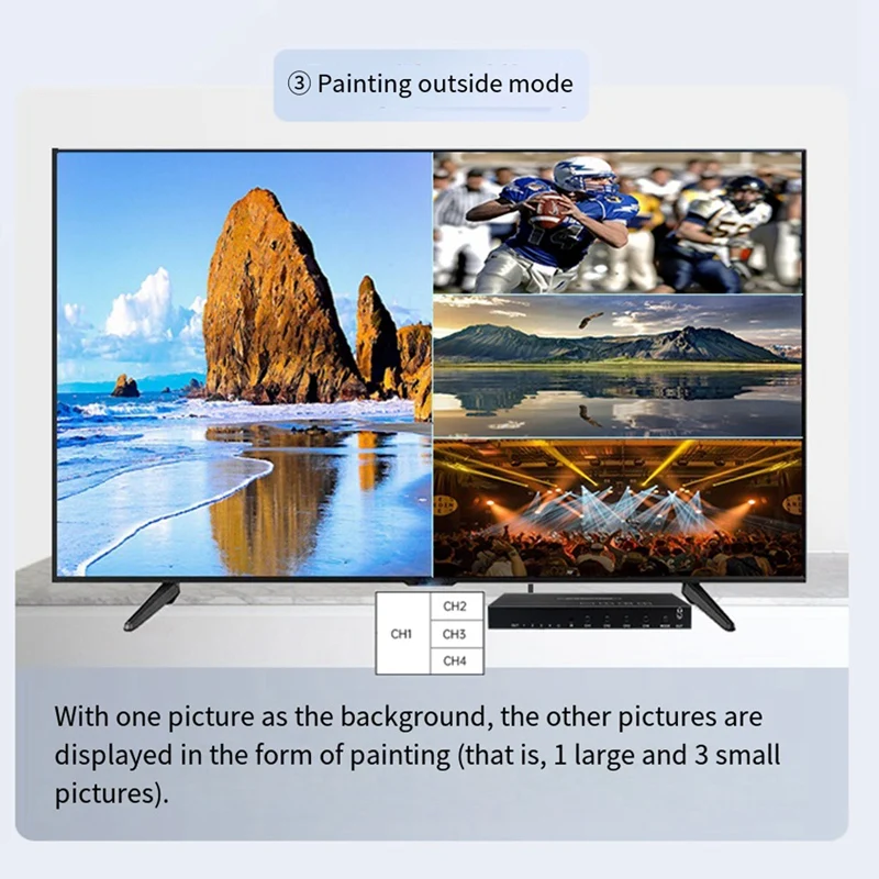 Screen Splitter Model MV4341 Four Screen -Compatible Splitter 4K Resolution 30HZ Multi-Function Splitter