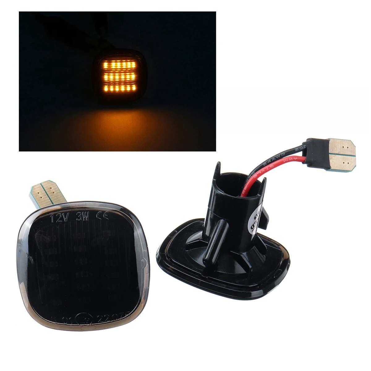 2Pcs Car LED Side Repeater Indicator Light Side Marker Signal Lamp Light for Audi A3 A4 A8 for Skoda Octavia Fabia SEAT Cordoba