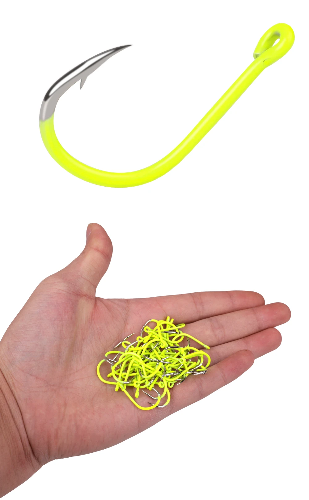 NGB 50PCS Sharp High-carbon Stahl Angelhaken Stacheldraht Fluoreszierende Angeln Langlebig Haken Fisch Getriebe Kampf Haken Mit Auge für Karpfen – Detail 10