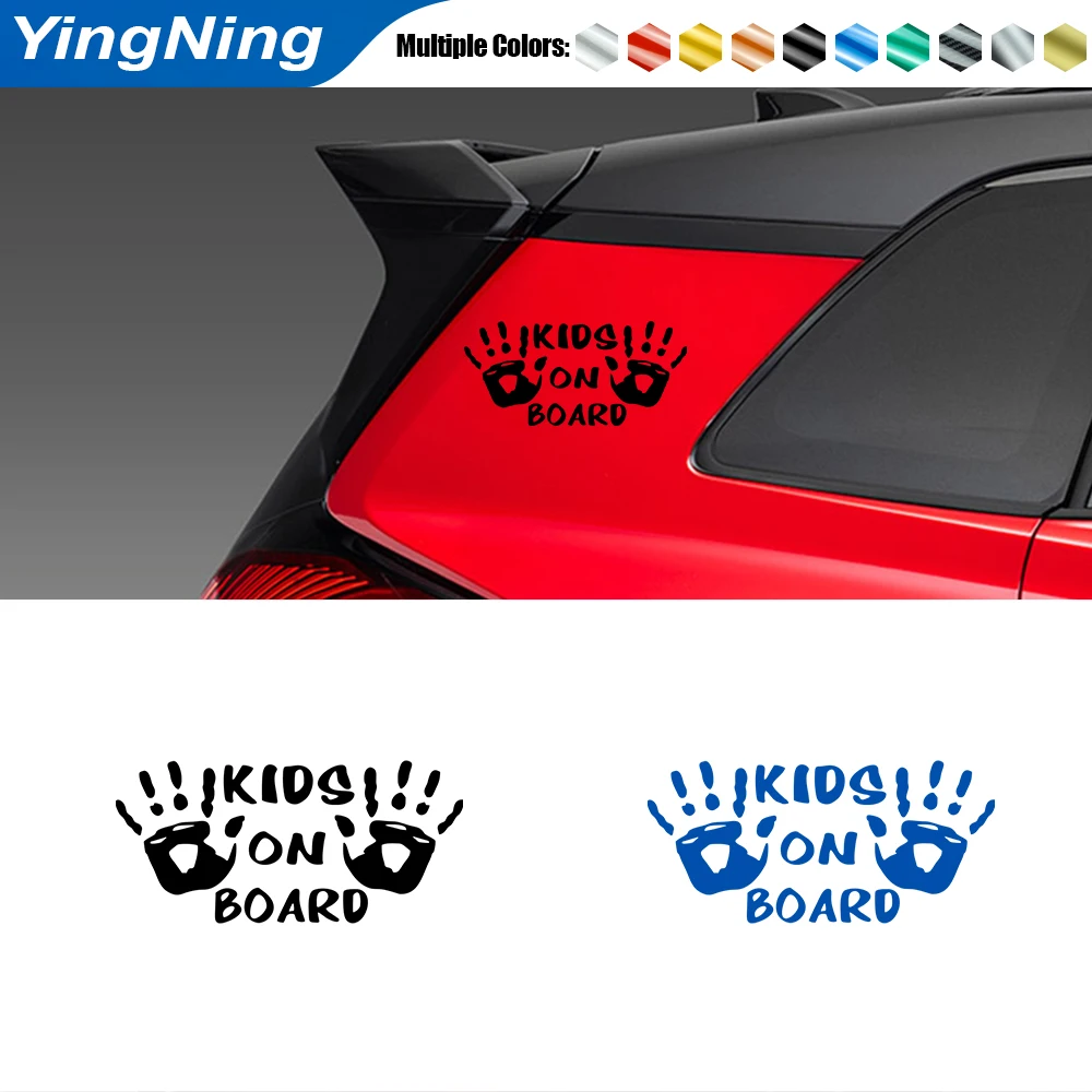 

KIDS ON BOARD Car Reflective Funny Car Sticker Car Creative Fashion Decal Stickers For Auto Bumper Warning Sign Accessories