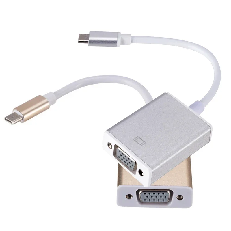 نوع C إلى VGA محول HDTV كابل الفيديو USBC VGA محول لماك بوك 12 بوصة Chromebook بكسل الكمبيوتر المحمول الكمبيوتر إلى العارض