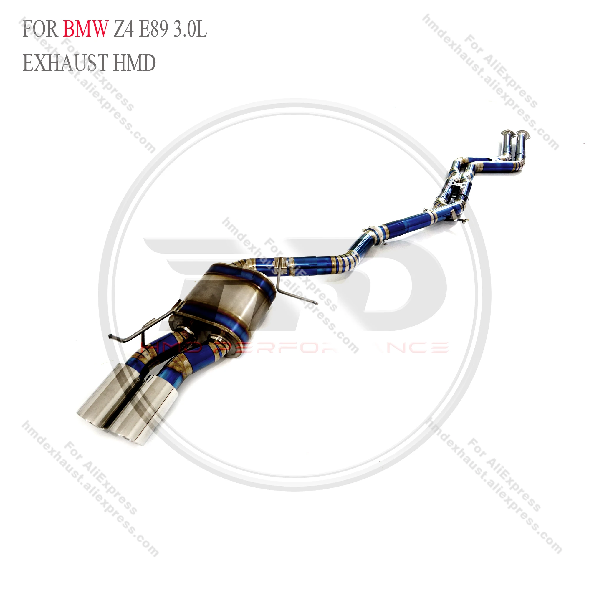 HMD العادم Catback لسيارات BMW Z4 E89 3.0L Ti كاتم الصوت نصائح X-tube أداء تصميم خبز أزرق زيادة قطر الأنبوب