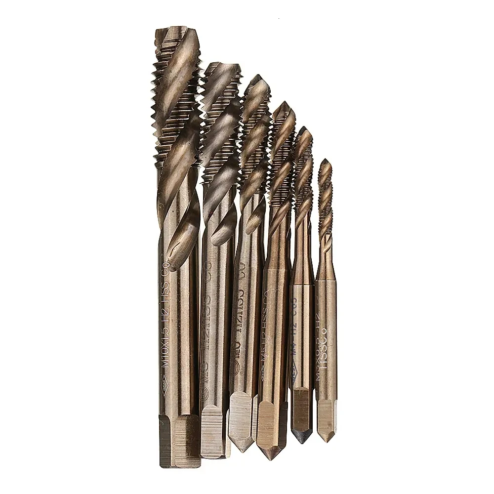 Cobalt Screw Thread Tap Drill Bits M35 HSS-CO Spiral Flute Metric M3-M12 Machine Tap Right Hand For Stainless Steel Metal